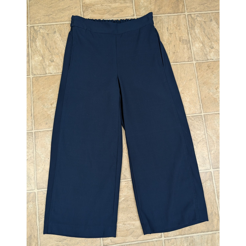 Madewell sz S Huston Pull On Pants blue wide leg cropped women 0711